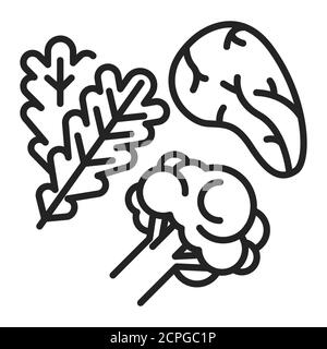 Low carbs black line icon. Limits carbohydrates such as those found in grains, starchy vegetables and fruit. Pictogram for web page, mobile app, promo Stock Vector