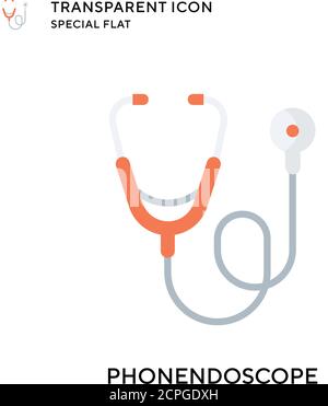 Phonendoscope vector icon. Flat style illustration. EPS 10 vector. Stock Vector