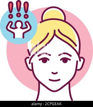 Self control color line icon. Ability to regulate one's emotions, thoughts, and behavior in the face of temptations and impulses. Pictogram for web Stock Vector