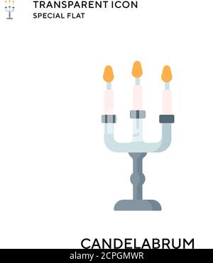 Candelabrum vector icon. Flat style illustration. EPS 10 vector. Stock Vector