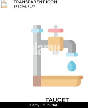 Faucet vector icon. Flat style illustration. EPS 10 vector. Stock Vector
