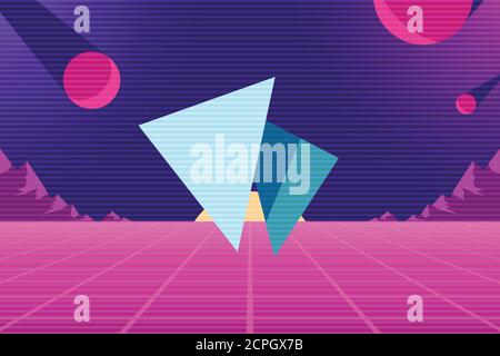 image of retro future background purple color Stock Vector