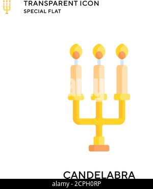 Candelabra vector icon. Flat style illustration. EPS 10 vector. Stock Vector
