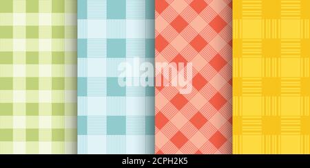 tartan style seamless pattern back in set Stock Vector