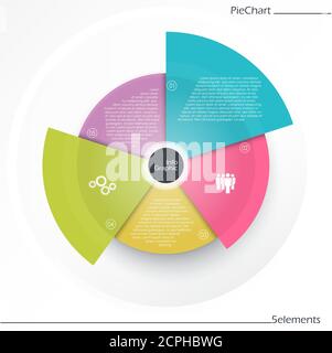 EPS 10 vector file for business info graphic template designs, team work concepts and data information with five process options Stock Vector