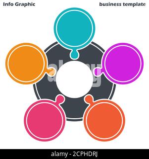 EPS 10 vector file for business info graphic template designs, team work concepts and data information with five options Stock Vector