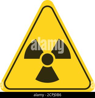Attention radioactive substances yellow element. Warning sign. Pictogram for web page, mobile app, promo. UI UX GUI design element. Stock Vector
