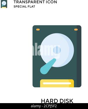 Hard disk vector icon. Flat style illustration. EPS 10 vector. Stock Vector