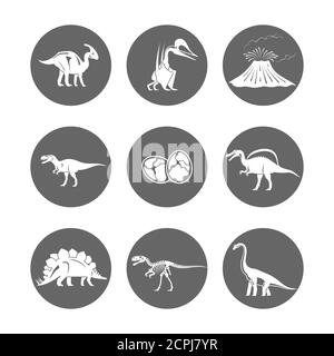 Prehistoric Shell, Dinosaur Eggs,pterodactyl, Mammoth. Dinosaur and  Prehistoric Period Set Collection Icons in Outline Stock Vector -  Illustration of tusks, paleontology: 93544469