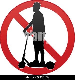 no electric scooters sign - vector Stock Vector