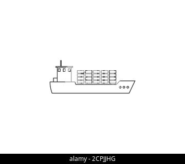 simple cargo ship drawing