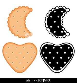 Shaped cookies, crackers vector isolated on white background Stock Vector