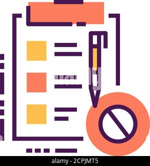Petition color icon. Social protest and voting. Pictogram for web page, mobile app, promo. Editable stroke Stock Vector