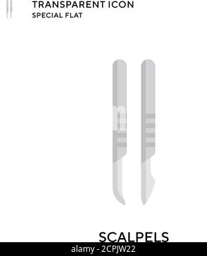 Scalpels vector icon. Flat style illustration. EPS 10 vector. Stock Vector