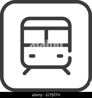 Metro black line icon. Urban transport item. Public navigation. Pictogram for web page, mobile app, promo. UI UX GUI design element. Editable stroke. Stock Vector