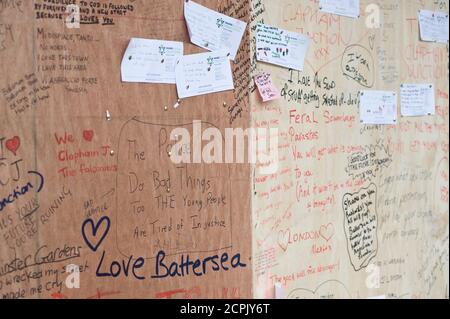 Messages of thanks and hope after London riots Stock Photo