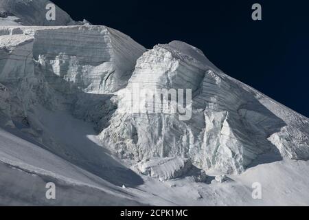 Switzerland, Canton of Valais, Saastal, Saas-Fee, glacier break on Allalinhorn Stock Photo