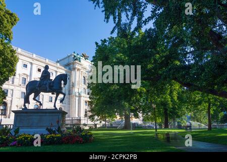 Wien / Vienna, park Burggarten, palace Neue Burg, Franz Stephan von Lothringen monument in 01. Old Town, Austria Stock Photo