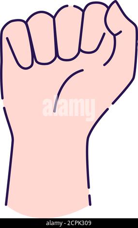 Human fist line icon. Hand showing power symbol. Pictogram for web page, mobile app, promo. UI UX GUI design element. Editable stroke Stock Vector