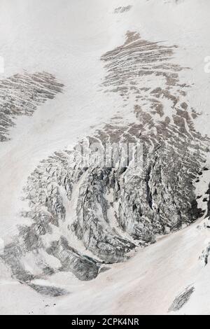 Switzerland, Canton of Valais, Saas Valley, Saas-Fee, Allalingletscher glacier crevasses Stock Photo