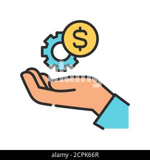Funding sources color line icon. Pictogram for web page, mobile app, promo. UI UX GUI design element. Editable stroke Stock Vector
