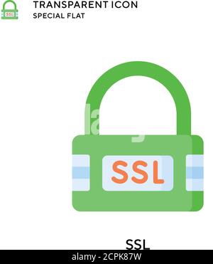 Ssl vector icon. Flat style illustration. EPS 10 vector. Stock Vector
