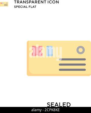 Sealed vector icon. Flat style illustration. EPS 10 vector. Stock Vector