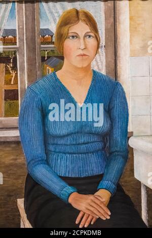 Painting titled 'Anna' by Karl Otto Hy dated 1932 Stock Photo