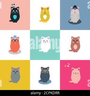 Cat collection Stock Vector
