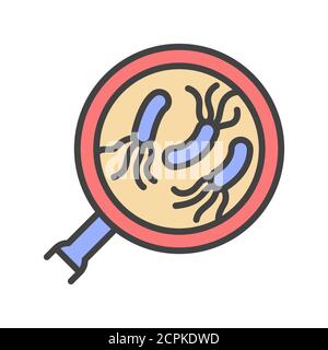 Parasite analysis color line icon. Medical examination concept ...