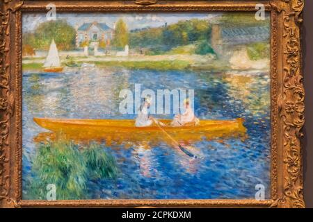 Painting titled 'The Skiff' (La Yole) by Pierre-Auguste Renoir dated 1875 Stock Photo