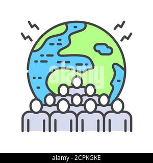 Human overpopulation concept icon. Birth rate increase. International ...
