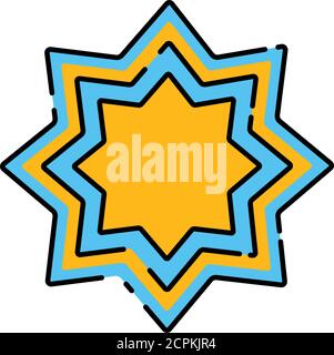 Eight point star color line icon. Arabic ornament. Pictogram for web page, mobile app, promo. UI UX GUI design element. Editable stroke. Stock Vector