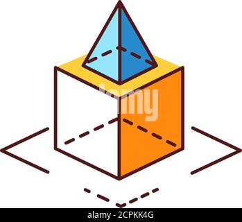 3D objects color line icon. AR and VR. Pictogram for web page, mobile app, promo. UI UX GUI design element. Editable stroke Stock Vector