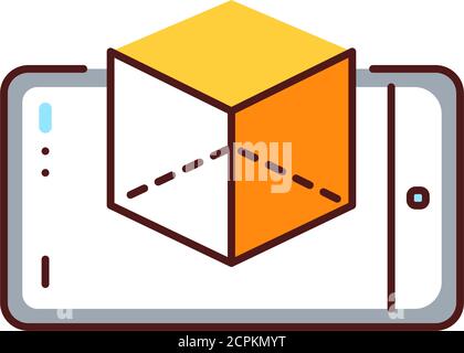Virtual reality apps color line icon. Innovative technology. Pictogram for web page, mobile app. UI UX GUI design element. Editable stroke. Stock Vector