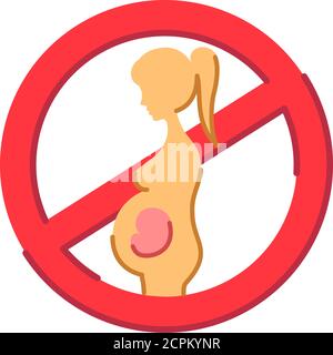 Abortion color flat icon. Fetal death, miscarriage concept. Women's health problems infertility. Sign for web page, mobile app, banner, social media Stock Vector