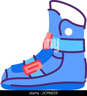 Otrhopedics boot flat color icon. Rehabilitation and treatment after injuries, sprained. Sign for web page, mobile app, button, logo Stock Vector