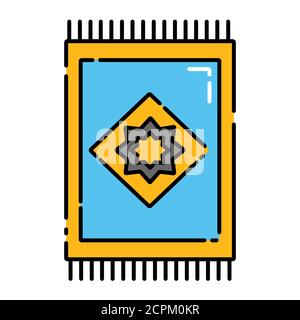 Prayer mat color line icon. Islamic Rug. Muslim Carpet. Arabic Pattern. Pictogram for web page, mobile app, promo. UI UX GUI design element. Editable Stock Vector