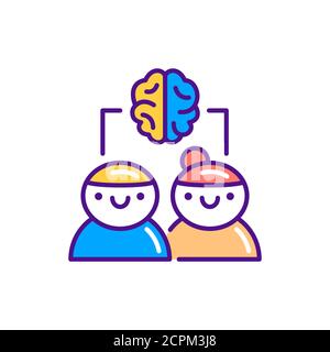 Brainstorming color line icon. Soft skills. Pictogram for web, mobile app, promo. UI UX design element Stock Vector