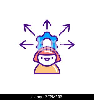 Initiative color line icon. Soft skills. Pictogram for web, mobile app, promo. UI UX design element Stock Vector
