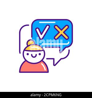 Decision-making color line icon. Soft skills. Pictogram for web, mobile app, promo. UI UX design element. Stock Vector