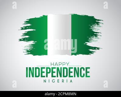 1st October Nigeria Independence Day template with brushed flag. vector illustration Stock Vector