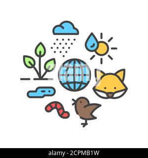 biodiversity and ecosystem color icon vector illustration Stock Vector ...