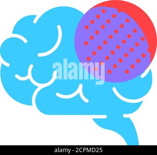 Brain disease alzheimer s line black icon. Human organ concept. Memory loss. Decrease in mental human abilities. Sign for web page, mobile app, button Stock Vector