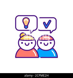 Logical reasoning color line icon. Soft skills. Pictogram for web, mobile app, promo. UI UX design element Stock Vector