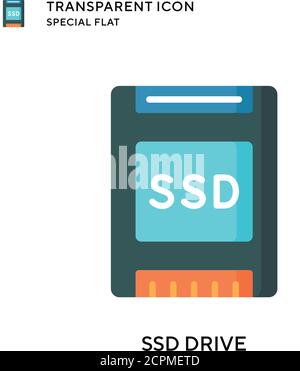 Ssd drive vector icon. Flat style illustration. EPS 10 vector. Stock Vector