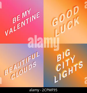 Set a vector isometric.Hello Summer on an orange background. Stock Vector