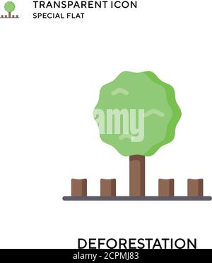 Deforestation vector icon. Flat style illustration. EPS 10 vector. Stock Vector