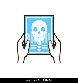 Thorax x-ray screening line color icon. Medical examination. Sign for web page, mobile app, button, logo. Vector isolated button. Editable stroke. Stock Vector