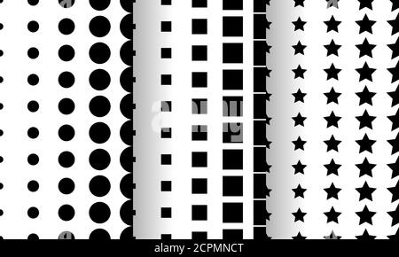 Vector Geometric Backgrounds set in black and white colors. Simple Minimalistic . Artwork Business Web Presentation Cover Fabric. Stock Vector